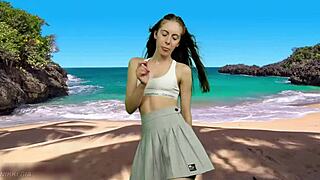 no panties under her beach skirt just wait for that wind to blow