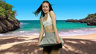 no panties under her beach skirt just wait for that wind to blow