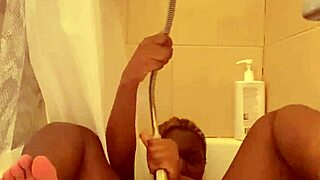 wanna see this cute black teen shower pussy play all wet n drippin? 💧😏