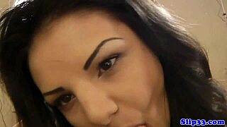 stockinged euro babe sucks old man's cock in heels interview