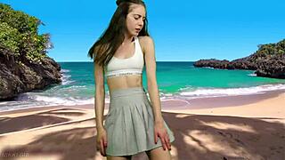 no panties under her beach skirt just wait for that wind to blow