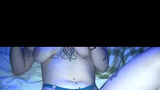 two pretty blue eyed tattooed girlfriends with big asses kiss lick wet pussies use strapon at party