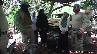 muslim dude pounds petite teen in army uniform outdoors