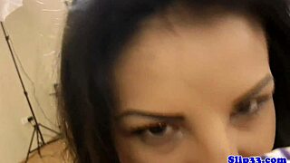 stockinged euro babe sucks old man's cock in heels interview