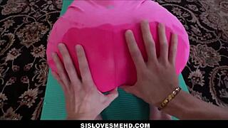 skinny gymnast stepsis fiona frost fucked through tight pants