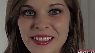 green eyed cutie livia teases strips blows then takes doggystyle jizz load