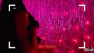 Maxine X dances then rides stunt cock's monster in club.