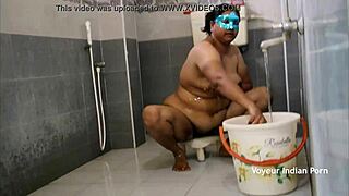 Big Boob Aunty Gets Horny Bathing in Shower with Massive Tits and Ass