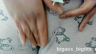 See my fat camel toe bulging while I finger myself in pajamas?