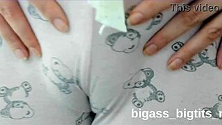 See my fat camel toe bulging while I finger myself in pajamas?