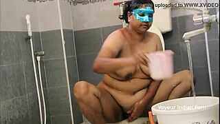 Big Boob Aunty Gets Horny Bathing in Shower with Massive Tits and Ass