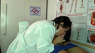 nurse gets super horny seein patient's huge erection and begs for rough slutty fuck