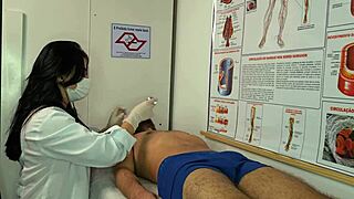 nurse gets super horny seein patient's huge erection and begs for rough slutty fuck