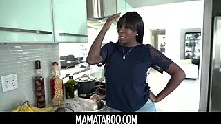 damn black stepmom with big ass and tits invites boy to pound her hungry pussy in taboo pov!