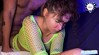 Fucked nightclub beauty hard cum mouth
