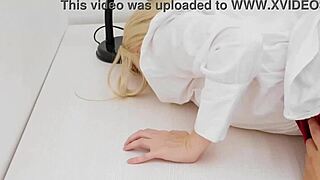 that hot office milf boss slips into lingerie teases foot fetish then takes rough anal pounding