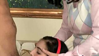 ever wonder how stepmom and cute teen share a wild blowjob threesome?