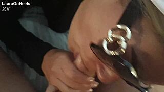 yo preview time milf in shades drops to her knees for that deep pov blowjob swallow cumshot 😎🍆💦