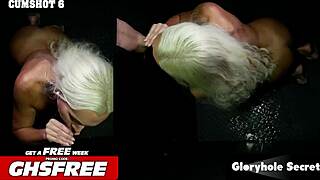 gloryhole secrets anna kolbas first pov deepthroat sloppy blowjob swallows loads cumshot