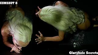 gloryhole secrets anna kolbas first pov deepthroat sloppy blowjob swallows loads cumshot