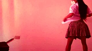 stepmom fulfills my fantasy dresses as student skirt on hot ass moves sensual moans fucking dreams