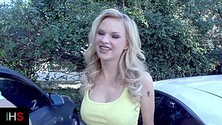 Beautiful Blonde with Blue Eyes Rides and Sucks Big Cock Hard