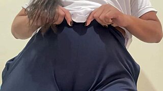 brazilian latina flashes juicy clit in homemade masturbation