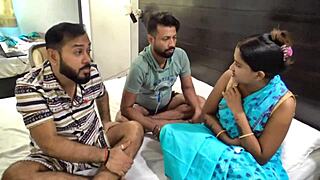 Heart-pounding desire as Indian friends ravish their stunning maid in wild threesome