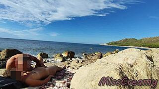 watch strangers grope my wife fucking my cock on nude beach
