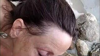 pov mature hotwife candi annie milks huge cock poolside nudist