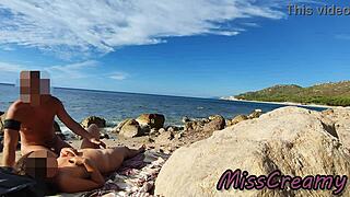 watch strangers grope my wife fucking my cock on nude beach