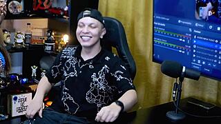 Belinha grabs host kisses hot and strokes his cock hard