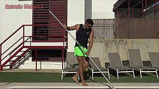 Brazilian Cheating Wife Fucks Pool Cleaner Hard