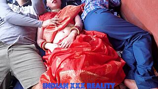Indian stepmom fucks stepson with dad