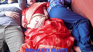 Indian stepmom fucks stepson with dad