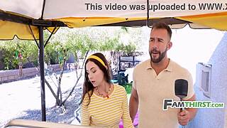Girl sucks stepdads meat at the family bbq