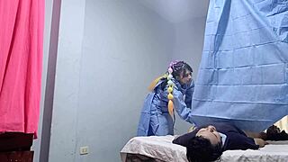 la enfermera starts treatment with my cock inside her dirty pussy