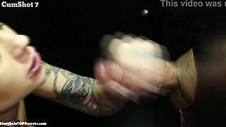 Deepthroat champion swallows eleven cumshots at gloryhole