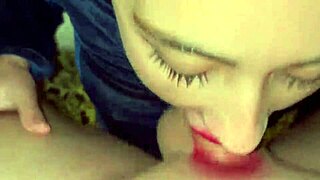 verry hot she put her make up so i can piss on her -very sloppy deepthroat