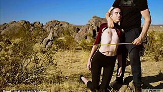 Petite brooke drinks piss during caning and rimjob