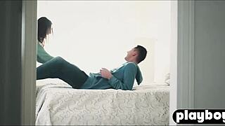 horny couple enjoyed in a sensual sex at a winter day