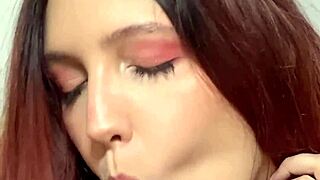 Daria catches cum after anal and drips it into mariannas hole