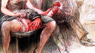 Vintage erotic art displayed