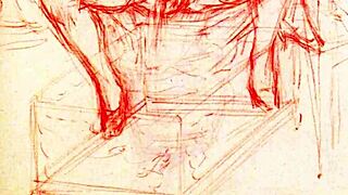 Vintage erotic art displayed