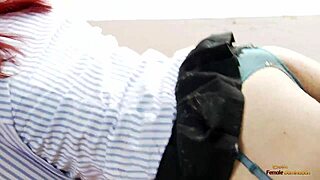 horny redhead babe surprises a birthday girl with lesbian sex