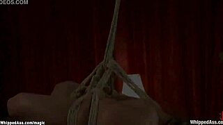Stepmom whips and anal fucks bound student
