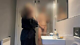 Caught Husband Jerking On Stepmom In Bathroom