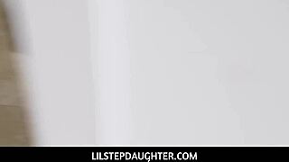 Lilstepdaughter petite blonde step daughter family fucked by big cock step daddy