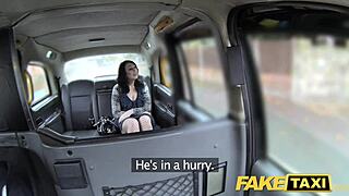 fake taxi caught by security one evening before big facial cumshot
