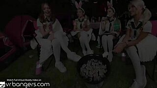 vr bangers three teen 18+ scouts in uniform fuck hard in a camping orgy